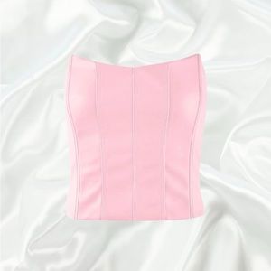tiger mist cayenne longline bustier corset top in pink size xxs